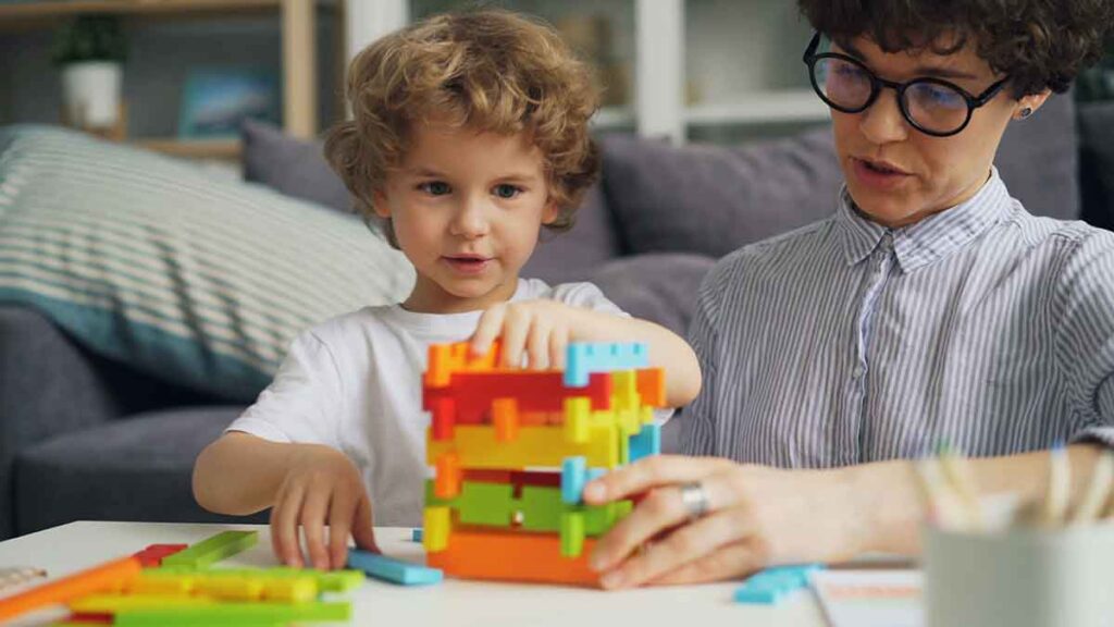 Autistic child getting support at home